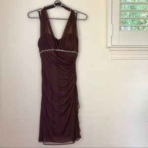 🌸 Brown halter dress with jewel detail